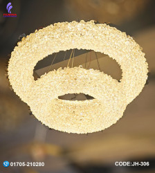 Nordic Crystal Modern Chandelier Lamp ,Three Colour Temperature.(600+400)DM. JH-306