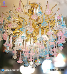Nordic Crystal Modern Chandelier Lamp ,Aluminium Custimizable body.600DM. JH-309