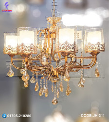 Antique Brass Chandelier Lamp ( 8 Point) ,E-14 holder JH-311