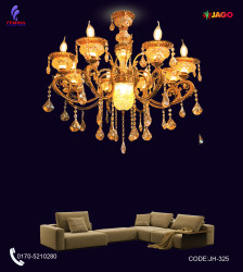 Antique Brass Candle Chandelier Lamp ( 8 Point) ,E-14 holder JH-325