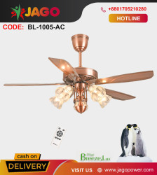 Breezelux 52" Artistically Crafted Traditional Design Decorative Silent Under Light Remote Ceiling Fan (Copper)BL-1005-AC