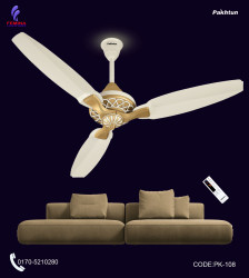 Pakhtun Pasha 52-inch BLDC Inverter Remote control Ceiling Fan (Chrome White) | PK-108