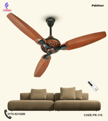 Pakhtun Pasha Premium - 52 inch BLDC Inverter Remote Control Ceiling Fan (Dark Wood) | PK-110