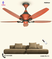 Pakhtun Penta 5 -56 inch BLDC Inverter Remote Control Ceiling Fan (Dark Wood) | PK-111