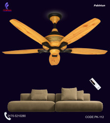 Pakhtun Penta 5 -56 inch BLDC Inverter Remote Control Ceiling Fan (Light Wood) | PK-112