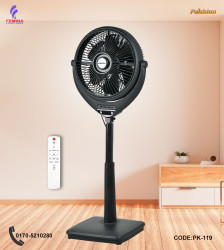 Pakhtun Louver 14-Inch High Speed Pedestal Stand Fan With Remote (Black) | PK-120