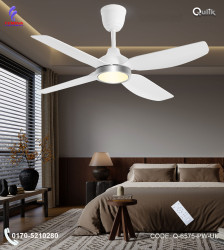 Qulik Windora 56" Decorative Energy Saving BLDC Remote Control Underlight Ceiling Fan (Pearl White) | Q-6575-PW-UL