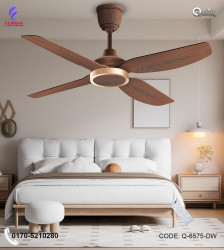 Qulik Windora 56" Decorative Energy Saving BLDC Remote Control Ceiling Fan (Dark Wood) | Q-6575-DW