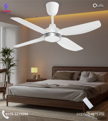 Qulik Windora 56" Decorative Energy Saving BLDC Remote Control Ceiling Fan (Pearl White) | Q-6575-PW