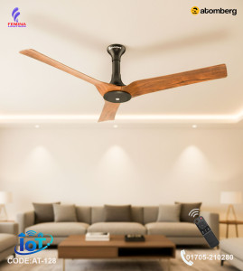Atomberg Aris Starlight 48" 39 Watt BLDC Ceiling Fan | Smart IoT | 39W Energy Saving | Anti-Dust | Remote Control |Dark Teak Wood | AT-128