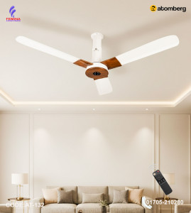 Atomberg Studio+ 48" 35 Watt BLDC Ceiling Fan | 35W Energy Saving | Anti-Dust | Remote Control |White Teakwood | AT-132
