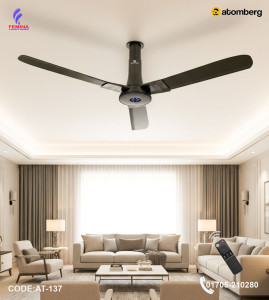 Atomberg Studio+ 48" 35 Watt BLDC Ceiling Fan | 35W Energy Saving | Anti-Dust | Remote Control |Black | AT-137