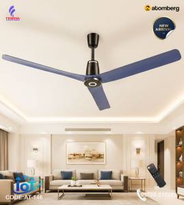 Atomberg Aris Contour Smart 48" 41 Watt BLDC Ceiling Fan |  Energy Saving | Anti-Dust | Remote Control |  Ritz Blue| AT-146