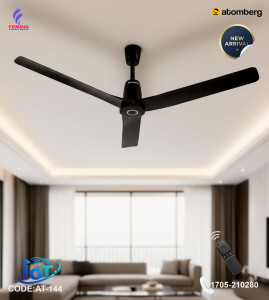 Atomberg Aris Contour Smart 48" 41 Watt BLDC Ceiling Fan | Energy Saving | Anti-Dust | Remote Control |Midnight Black | AT-144