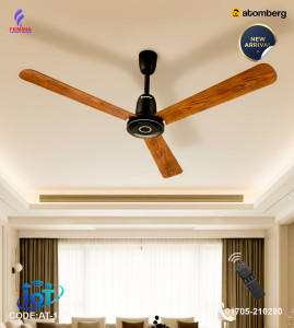 Atomberg Studio Nexus Smart 1400mm BLDC Ceiling Fan with IoT & Remote Control |Dark Walnut| AT-147