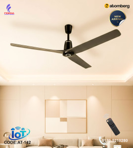 Atomberg Aris Contour Smart 48" 35 Watt BLDC Ceiling Fan | 41W Energy Saving | Anti-Dust | Remote Control |Regent Grey | AT-142