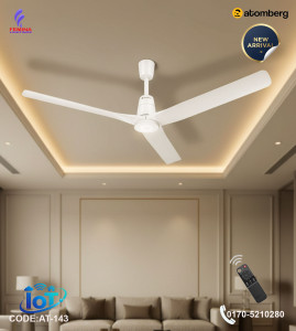 Atomberg Aris Contour Smart 48" 41 Watt BLDC Ceiling Fan | Energy Saving | Anti-Dust | Remote Control | Marble White+| AT-143