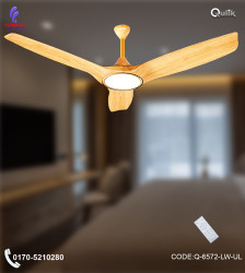 Qulik Aerovane UL 52" – Modern Decorative Silent Ceiling Fan (Light Wood) | Model: Q-6572-LW-UL
