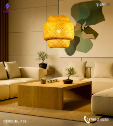 Premium 12”/36” Bamboo Pendant Light | Handwoven Natural Bamboo | Soft Warm Lighting | Modern Rustic Elegance|BL-102