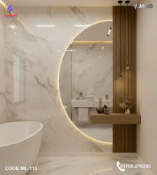 Luxury 48”/24" LED Mirror Light with 5mm Belgium Crystal Smart Touch | Soft Glow | Long-Lasting Elegance| ML-112