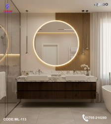 Luxury 24”/24" LED Mirror Light with 5mm Belgium Crystal Smart Touch | Soft Glow | Long-Lasting Elegance| ML-113