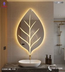 Luxury 24”/24" LED Mirror Light with 5mm Belgium Crystal Smart Touch | Soft Glow | Long-Lasting Elegance| ML-115