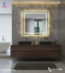 Luxury 24”/24" LED Mirror Light with 5mm Belgium Crystal Smart Touch | Soft Glow | Long-Lasting Elegance| ML-116