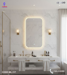 Luxury 36”/24" LED Mirror Light with 5mm Belgium Crystal Smart Touch | Soft Glow | Long-Lasting Elegance| ML-117