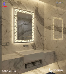 Luxury 24”/24" LED Mirror Light with 5mm Belgium Crystal Smart Touch | Soft Glow | Long-Lasting Elegance| ML-118