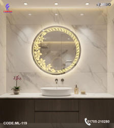Luxury 24”/24" LED Mirror Light with 5mm Belgium Crystal Smart Touch | Soft Glow | Long-Lasting Elegance| ML-119