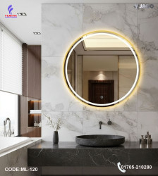 Luxury 24”/24" LED Mirror Light with 5mm Belgium Crystal Smart Touch | Soft Glow | Long-Lasting Elegance| ML-120