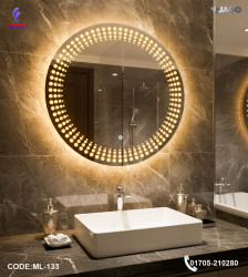 Luxury 24”/24" LED Mirror Light with 5mm Belgium Crystal Smart Touch | Soft Glow | Long-Lasting Elegance| ML-133