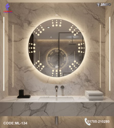 Luxury 24”/24" LED Mirror Light with 5mm Belgium Crystal Smart Touch | Soft Glow | Long-Lasting Elegance| ML-134