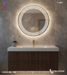 Luxury 24”/24" LED Mirror Light with 5mm Belgium Crystal Smart Touch | Soft Glow | Long-Lasting Elegance| ML-136