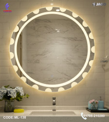 Luxury 24”/24" LED Mirror Light with 5mm Belgium Crystal Smart Touch | Soft Glow | Long-Lasting Elegance| ML-138
