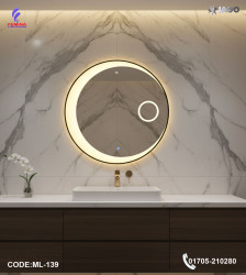 Luxury 24”/24" LED Mirror Light with 5mm Belgium Crystal Smart Touch | Soft Glow | Long-Lasting Elegance| ML-139
