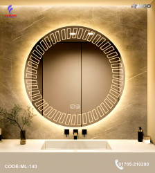 Luxury 24”/24" LED Mirror Light with 5mm Belgium Crystal Smart Touch | Soft Glow | Long-Lasting Elegance| ML-140