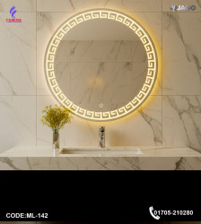 Luxury 24”/24" LED Mirror Light with 5mm Belgium Crystal Smart Touch | Soft Glow | Long-Lasting Elegance| ML-142