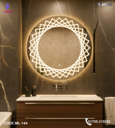 Luxury 24”/24" LED Mirror Light with 5mm Belgium Crystal Smart Touch | Soft Glow | Long-Lasting Elegance| ML-144