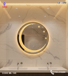 Luxury 24”/24" LED Mirror Light with 5mm Belgium Crystal Smart Touch | Soft Glow | Long-Lasting Elegance| ML-145