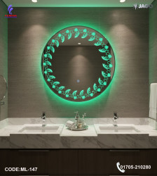 Luxury 24”/24" LED Mirror Light with 5mm Belgium Crystal Smart Touch | Soft Glow | Long-Lasting Elegance| ML-147