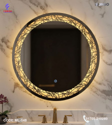Luxury 24”/24" LED Mirror Light with 5mm Belgium Crystal Smart Touch | Soft Glow | Long-Lasting Elegance| ML-148