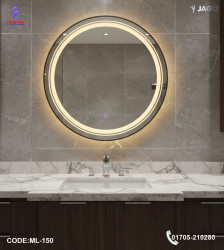 Luxury 24”/24" LED Mirror Light with 5mm Belgium Crystal Smart Touch | Soft Glow | Long-Lasting Elegance| ML-150