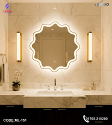 Luxury 24”/24" LED Mirror Light with 5mm Belgium Crystal Smart Touch | Soft Glow | Long-Lasting Elegance| ML-151