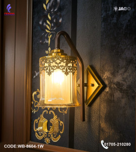 Jago Single Antique Brass Wall Lamp – Contemporary Indoor LED Wall Light |WB-8604-1W