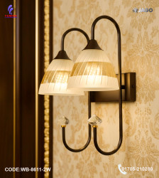 Jago Double Antique Brass Wall Lamp – Contemporary Indoor LED Wall Light |WB-8611-2W