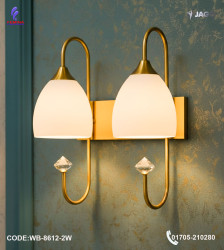 Jago Double Antique Brass Wall Lamp – Contemporary Indoor LED Wall Light |WB-8612-2W